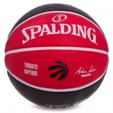 М"яч баскетбольний гумовий Spalding NBA Team Toronto Raptors №7, червоний-чорний, код: 83511Z