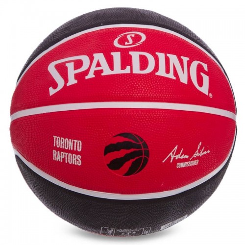 М"яч баскетбольний гумовий Spalding NBA Team Toronto Raptors №7, червоний-чорний, код: 83511Z