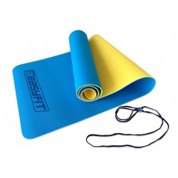 Килимок для йоги та фітнесу двошаровий EasyFit TPE+TC 1830х610х6 мм, синій-жовтий, код: EF-1924-BEY-EF Килимок для йоги та фітнесу двошаровий EasyFit TPE+TC 1830х610х6 мм, синій-жовтий, код: EF-1924-BEY-EF