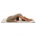 Блок для йоги двокольоровий Bloom Yoga Brick 230x150 мм, коричневий-білий, код: LB7041-S52