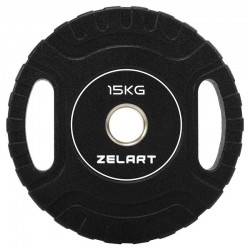 Блини диски CPU покриття 2 Handle металева втулка Zelart ø51мм, 15кг ,чорний, код: TA-3438-15