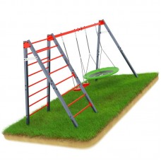 Садова гойдалка з подвійною драбиною з гніздом лелеки та гойдалкою K-Sport KSOZ015D, код: KS-364-IN Садова гойдалка з подвійною драбиною з гніздом лелеки та гойдалкою K-Sport KSOZ015D, код: KS-364-IN