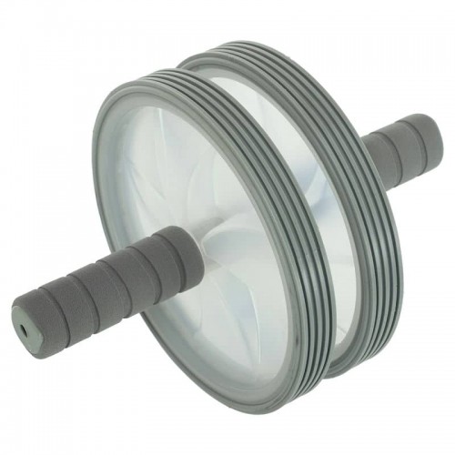 Ролик для пресу подвійний FitGo D180mm, сірий, код: FI-7146_GR Ролик для пресу подвійний FitGo D180mm, сірий, код: FI-7146_GR