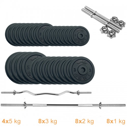 Набір штанга + гантелі металеві Newt Gym Set-HW Home 84 кг, код: NE-M-HW-SET-79