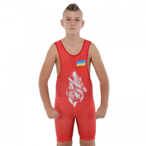 Трико для боротьби дитяче PlayGame Ukraine 5XS, червоний, код: JY-6606_5XSR Трико для боротьби дитяче PlayGame Ukraine 5XS, червоний, код: JY-6606_5XSR