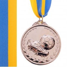 Медаль спортивна зі стрічкою PlayGame Футбол срібна, код: C-7011_S