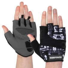 Рукавички для фітнесу та тренувань Hard Touch XL, чорний-білий, код: FG-9523_XLBKW