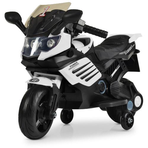 Дитячий електромобіль Bambi Мотоцикл, чорно-білий, код: M 3582EL-1-MP