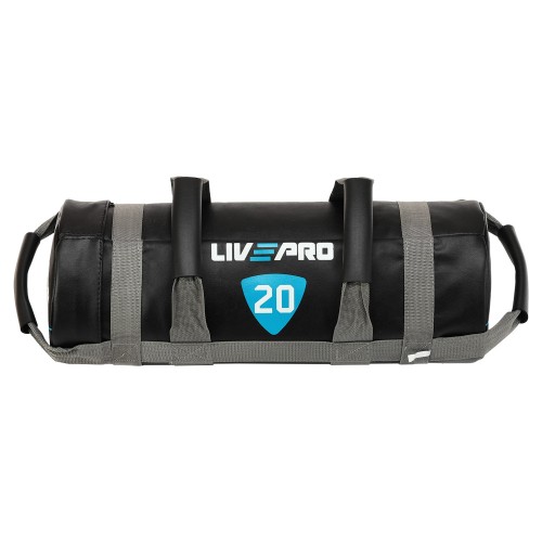 Мішок обтяжувач для функціонального тренінгу Power Bag LiveUp 20кг, чорний-сірий, код: LP8120-20