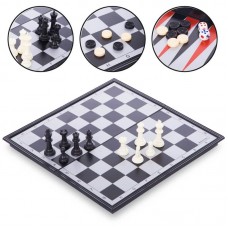 Шахи, шашки, нарди 3 в 1 дорожні пластикові магнітні ChessTour 360x360 мм, код: 9918-S52 Шахи, шашки, нарди 3 в 1 дорожні пластикові магнітні ChessTour 360x360 мм, код: 9918-S52