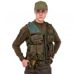 Житлет розвантажувальний універсальний Tactical на 8 кишень, камуфляж, код: TY-5720_K