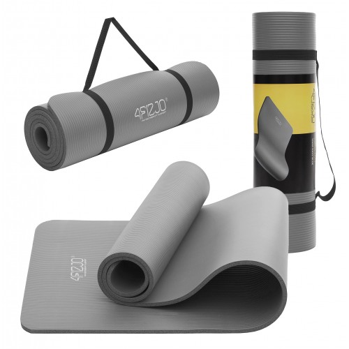 Килимок (мат) спортивний 4Fizjo NBR 180 x 60 x 1 см для йоги та фітнесу Grey (P-5907739317087), код: P-5907739317087