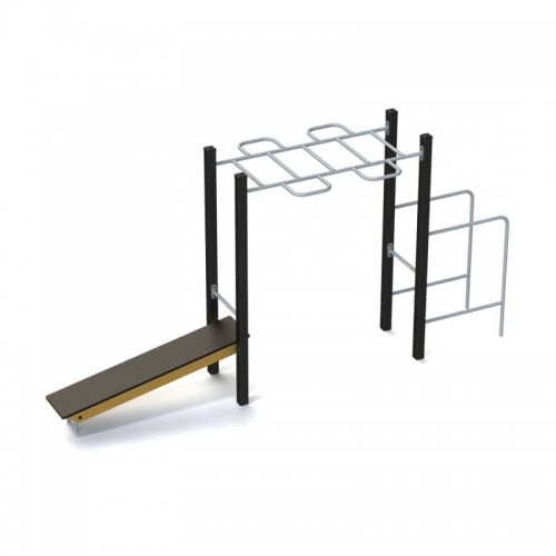 Рукохід з брусами та лавкою для преса StreetGym Воркаут, код: SS00640-LD Рукохід з брусами та лавкою для преса StreetGym Воркаут, код: SS00640-LD