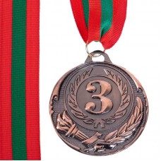Медаль спортивна зі стрічкою PlayGame Zing бронза, код: C-4329-P_B