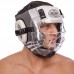 Шолом для єдиноборств з прозорою маскою Zelart L, чорний-білий, код: BO-1360_LW-S52
