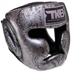 Шолом боксерський з повним захистом шкіряна Top King Super Snake M чорний-срібний, код: TKHGSS-02_MBKS-S52
