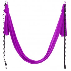 Гамак для йоги зі стропами та кріпленням до стелі FitGo Antigravity Yoga 5100х3070 мм, фіолетовий, код: DH6026-1_V