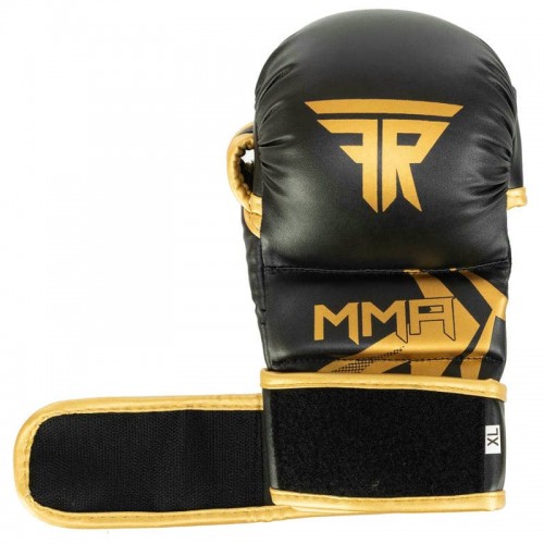Рукавиці для змішаних єдиноборств MMA Fistrage розмір XL, чорний-золотий, код: VL-5521_XL