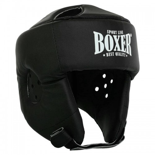 Шолом боксерський відкритий з посиленим захистом верхівки шкірозамінник Boxer L, чорний, код: 2030-N_LBK Шолом боксерський відкритий з посиленим захистом верхівки шкірозамінник Boxer L, чорний, код: 2030-N_LBK