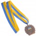 Медаль спортивная с лентой SP-Sport Ukraine серебро, код: C-3163_S-S52