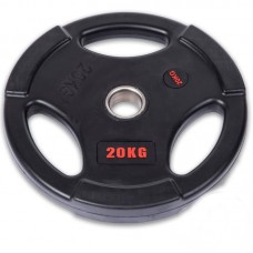 Диски обгумовані Life Fitness з потрійним хватом і металевою втулкою 20кг (d-51мм), код: SC-80154B-20-S52