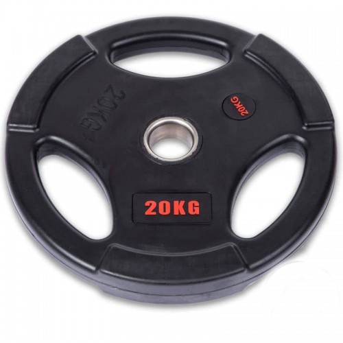 Диски обгумовані Life Fitness з потрійним хватом і металевою втулкою 20кг (d-51мм), код: SC-80154B-20-S52