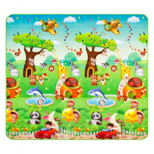 Дитячий двосторонній килимок PlayBaby Англійській алфавіт/зоопарк 1500x1800x10 мм, код: 1293114413-E