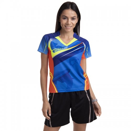 Форма для великого тенісу жіноча Lingo XL, зріст 160-165, синій-помаранчевий, код: LD-1811B_XLBLOR