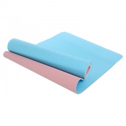 Килимок для фітнесу та йоги FitGo 1830х610х6 мм, блакитний-рожевий, код: FI-3046_NP