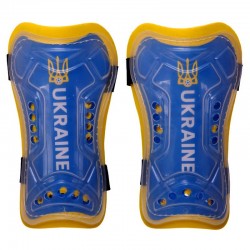 Щитки футбольні PlayGame Ukraine L, блакитний-жовтий, код: FB-4888_LN