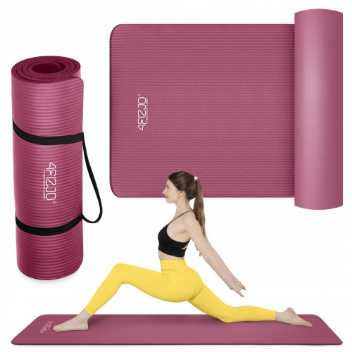 Килимок для йоги та фітнесу 4Fizjo NBR 1800x600x10 мм, бордовий, код: P-5905973406703
