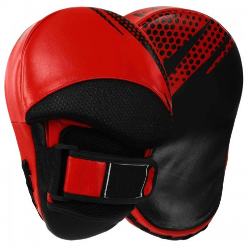 Лапа вигнута для боксу та єдиноборств шкіряна FitBox 2шт, червоний, код: BO-4999_R