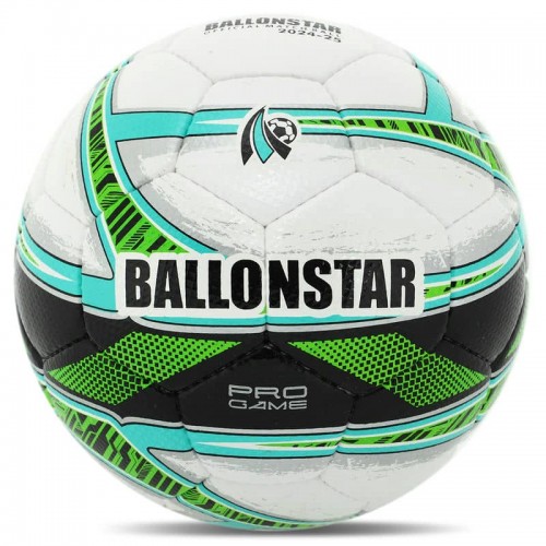 М"яч футбольний Ballonstar №5 PU, білий-салатовий, код: FB-4403_LG