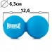 Масажний силіконовий подвійний м"яч PowerPlay Silicone Lacrosse Peanut Ball 1260х63 мм, синій, код: PP-4355_Blue