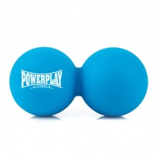 Масажний силіконовий подвійний м"яч PowerPlay Silicone Lacrosse Peanut Ball 1260х63 мм, синій, код: PP-4355_Blue