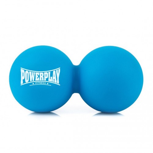 Масажний силіконовий подвійний м"яч PowerPlay Silicone Lacrosse Peanut Ball 1260х63 мм, синій, код: PP-4355_Blue