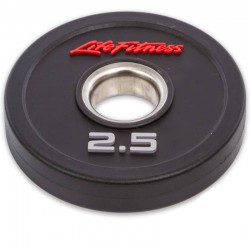 Диски поліуретанові Life Fitness з хватом і металевою втулкою 2,5кг (d-51мм), код: SC-80154-2_5-S52