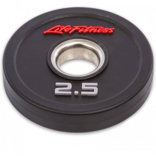 Диски поліуретанові Life Fitness з хватом і металевою втулкою 2,5кг (d-51мм), код: SC-80154-2_5-S52