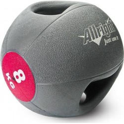 Медичний м"яч з ручками Allright 8 кг, сірий-рожевий, код: M-6940139-IN