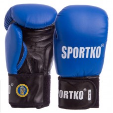 Рукавички боксерські професійні з печаткою ФБУ SportKo 12 унцій, синій, код: SP-4705_12BL