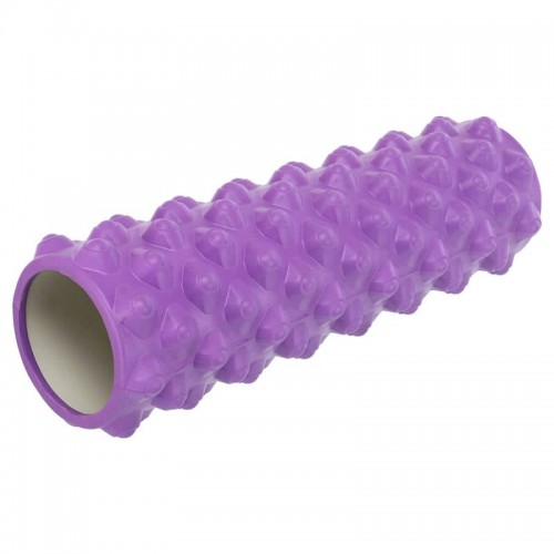 Ролер масажний циліндр (ролик мфр) FitGo Grid Rumble Roller, 450x140 мм, фіолетовий, код: FI-9395_V