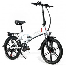Електровелосипед Samebike 20LVXD30-II (350 Вт; 10 А/год; 48 В), колеса 20", з ручкою газу, білий, код: SMB-20LVXD30--white