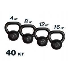 Комплект гирь RN Sport 40 кг (4кг, 8кг, 12 кг, 16 кг), код: Gir40