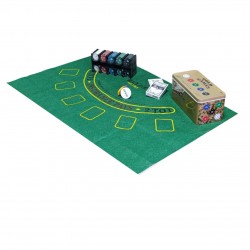 Набір для гри в покер у металевій коробці SNS Gold Games 6620J 200 фішок з сукном, код: 18267-SNS