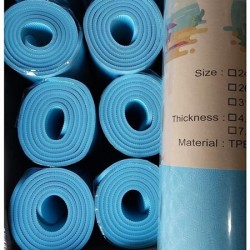 Килимок для фітнесу та йоги FitGo TPE 1830x610x6мм, яскраво-блакитний, код: 5415-2NLB-WS