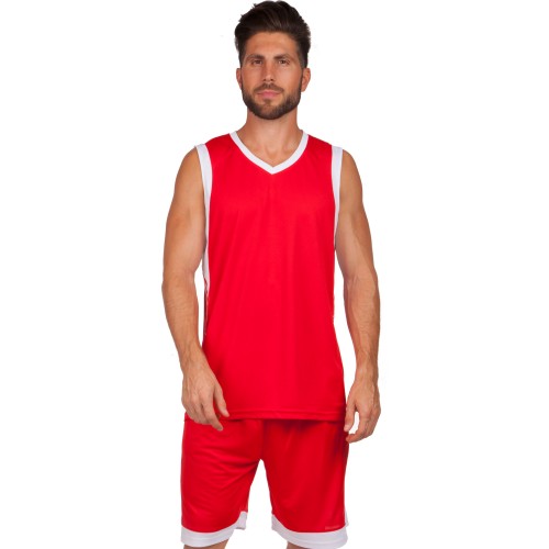 Форма баскетбольна чоловіча PlayGame Lingo 4XL (ріст 180-185), червоний-білий, код: LD-8017_4XLRW