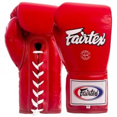 Рукавиці боксерські шкіряні на шнурівці Fairtex 16 унцій, червоний, код: BGL6_16R-S52