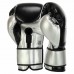 Боксерські рукавиці шкіряні Zelart 10 унцій, чорний-срібний, код: BO-3897_10BK