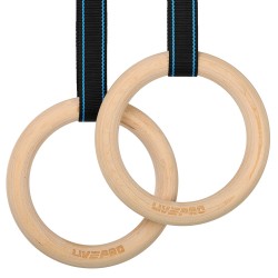 Кільця гімнастичні з посиленими стропами LiveUp для кросфіту воркауту та гімнастики, код: LP8123