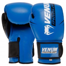 Рукавички боксерські Venum 14 унцій, чорний-синій, код: BO-0637_14BL